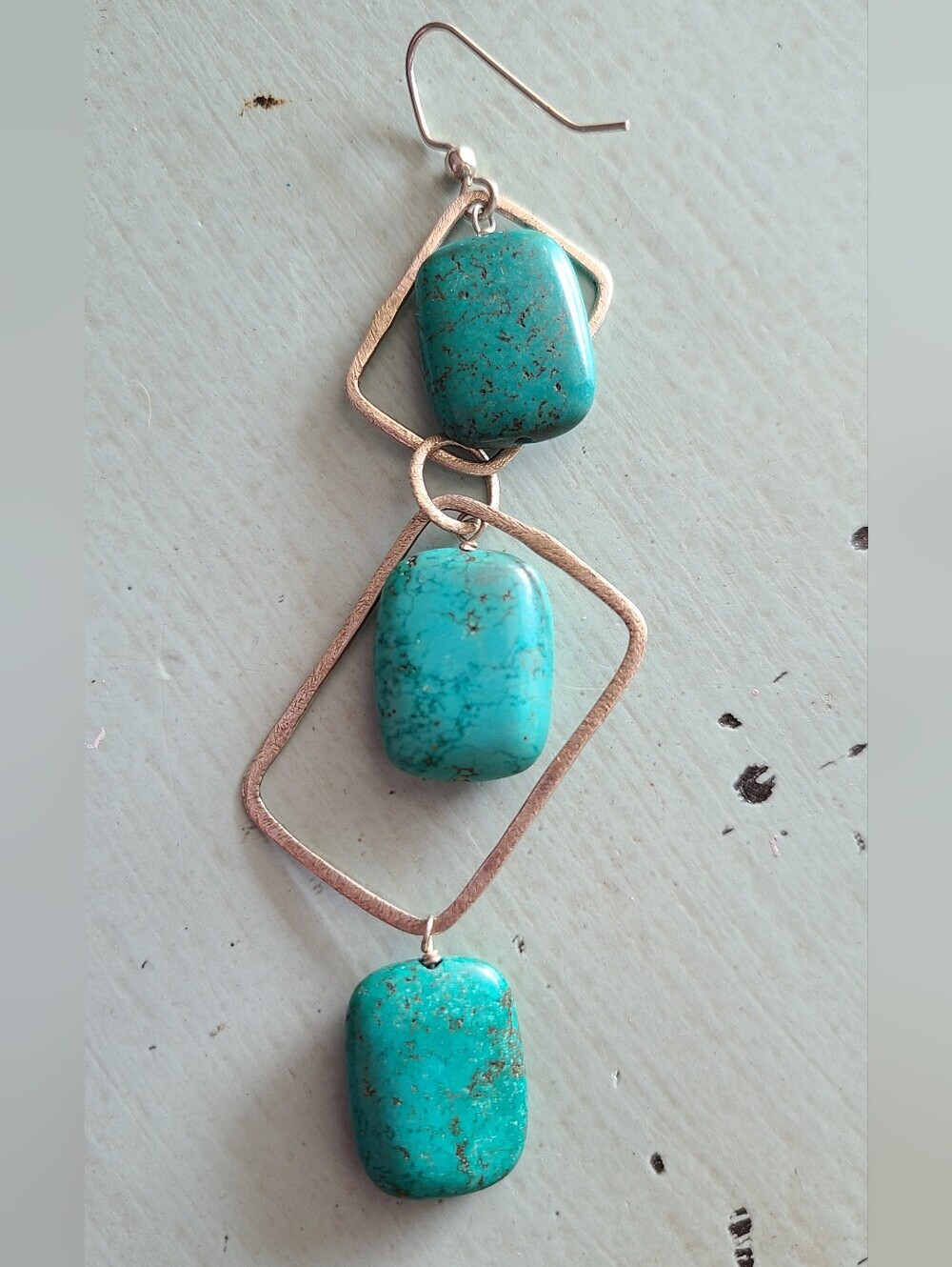 Turquoise Stone Necklace & Earrings Set - Picture 2 of 6
